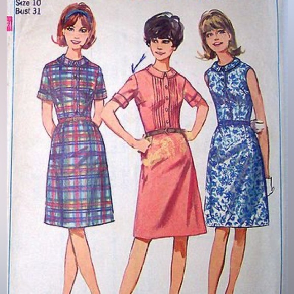 VINTAGE 50’s European Blue and White Sleeveless Midi Dress with Tie Belt Pinup - Picture 6 of 9